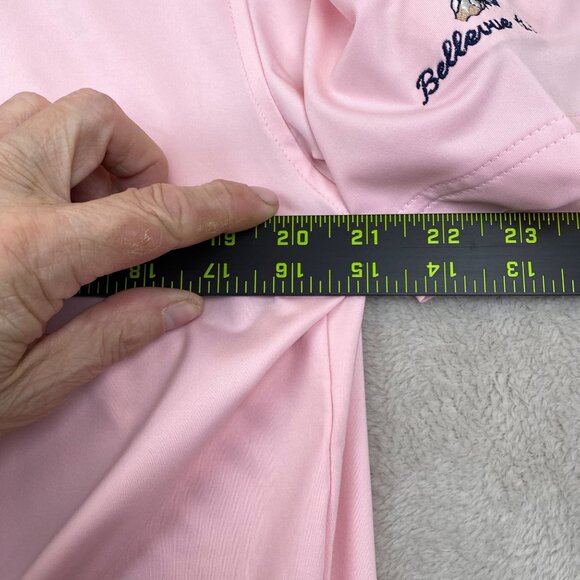 FootJoy Mens Polo Shirt Medium Pink Emblems & Logos Short Sleeve Casual Classic - Picture 7 of 8